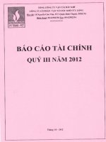 Báo cáo tài chính quý 3 năm 2012 - Công ty cổ phần Dịch vụ Vận tải Dầu khí Cửu Long