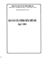 Báo cáo tài chính quý 1 năm 2015 - Công ty Cổ phần Đầu tư Xây dựng Lương Tài