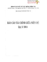Báo cáo tài chính quý 2 năm 2014 - Công ty Cổ phần Đầu tư Xây dựng Lương Tài