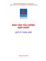 Báo cáo tài chính hợp nhất quý 4 năm 2009 - Tổng Công ty Cổ phần Dịch vụ Tổng hợp Dầu khí
