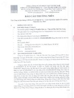 Báo cáo thường niên năm 2013 - Công ty cổ phần Dịch vụ Vận tải Dầu khí Cửu Long