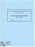 Báo cáo tài chính quý 4 năm 2013 - Công ty Cổ phần Đầu tư Phát triển Nhà Đà Nẵng