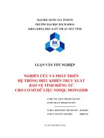 Nghiên cứu và phát triển hệ thống điều khiển truy xuất bảo vệ tính riêng tư cho cơ sở dữ liệu nosql mongodb