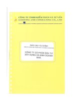 Báo cáo tài chính năm 2005 (đã kiểm toán) - Công ty Cổ phần Phát triển Đô thị Từ Liêm
