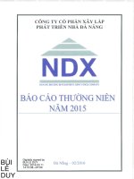 Báo cáo thường niên năm 2015 - Công ty Cổ phần Xây lắp Phát triển Nhà Đà Nẵng