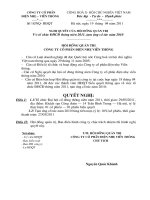 Nghị quyết Hội đồng Quản trị ngày 25-04-2011 - Công ty cổ phần Điện nhẹ Viễn thông