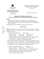 Nghị quyết Hội đồng Quản trị ngày 12-01-2011 - Công ty cổ phần Đầu tư và Phát triển Đô thị Long Giang