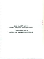 Báo cáo tài chính năm 2014 - CTCP Khách sạn Bưu điện Nha Trang