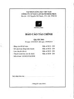Báo cáo tài chính quý 3 năm 2014 - Công ty cổ phần Xây lắp III Petrolimex