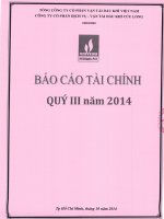 Báo cáo tài chính quý 3 năm 2014 - Công ty cổ phần Dịch vụ Vận tải Dầu khí Cửu Long