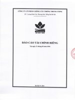 Báo cáo tài chính công ty mẹ quý 1 năm 2016 - Công ty cổ phần Giống cây trồng Trung ương