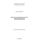 Luận văn thạc sĩ Nghiên cứu ứng dụng màng lọc sinh học để xử lý nước thải đô thị trong điều kiện Việt Nam