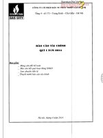 Báo cáo tài chính quý 1 năm 2014 - Công ty Cổ phần Đầu tư và Phát triển Gas Đô Thị