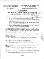 Nghị quyết Đại hội cổ đông thường niên - CTCP Cấp nước Long Khánh