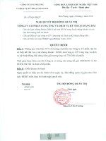 Nghị quyết Hội đồng Quản trị - Công ty Cổ phần Cung ứng và Dịch vụ Kỹ thuật Hàng Hải