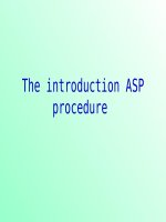 The introduction ASP procedure