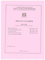 Báo cáo tài chính quý 1 năm 2015 - Công ty cổ phần Xây lắp III Petrolimex