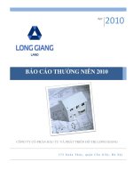 Báo cáo thường niên năm 2010 - Công ty cổ phần Đầu tư và Phát triển Đô thị Long Giang