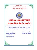 HOÀN THIỆN QUY TRÌNH KIỂM TOÁN DOANH THU bán HÀNG – CUNG cấp DỊCH vụ và nợ PHẢI THU KHÁCH HÀNG tại CÔNG TY TNHH KIỂM TOÁN và kế TOÁN AAC