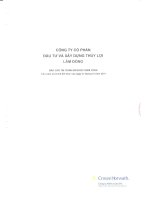 Báo cáo tài chính năm 2011 (đã kiểm toán) - Công ty Cổ phần Đầu tư và Xây dựng Thủy lợi Lâm Đồng