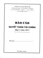 Báo cáo tài chính quý 1 năm 2011 - Công ty Cổ phần Xây dựng 565