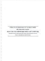 Báo cáo tài chính hợp nhất quý 2 năm 2015 (đã soát xét) - Công ty cổ phần Đầu tư và Phát triển Đô thị Long Giang