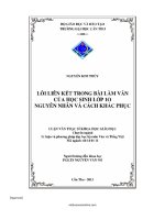 Lỗi liên kết trong bài làm văn của học sinh lớp 10 nguyên nhân và cách khắc phục