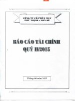 Báo cáo tài chính quý 2 năm 2015 - Công ty Cổ phần May Phú Thịnh - Nhà Bè
