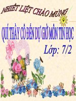 Tin học lớp 7 học tính toán excel