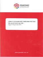 Báo cáo tài chính hợp nhất quý 1 năm 2016 - Công ty cổ phần Phát triển Bất động sản Phát Đạt