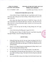 Nghị quyết Hội đồng Quản trị - CTCP Cấp nước Long Khánh