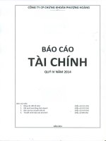 Báo cáo tài chính quý 4 năm 2014 - Công ty Cổ phần Chứng khoán Phượng Hoàng