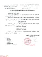 Nghị quyết Hội đồng Quản trị - CTCP Xây lắp Cơ khí và Lương thực Thực phẩm