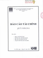 Báo cáo tài chính công ty mẹ quý 1 năm 2014 - Công ty Cổ phần Kinh doanh Khí hóa lỏng Miền Nam