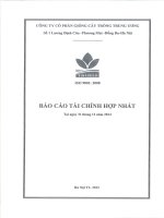 Báo cáo tài chính hợp nhất quý 4 năm 2014 - Công ty cổ phần Giống cây trồng Trung ương