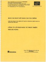 Báo cáo tài chính công ty mẹ quý 2 năm 2015 (đã soát xét) - Công ty Cổ phần Đầu tư Phát triển Nhà Đà Nẵng