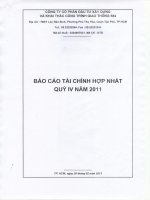 Báo cáo tài chính hợp nhất quý 4 năm 2011 - Công ty cổ phần Đầu tư Xây dựng và Khai thác Công trình Giao thông 584