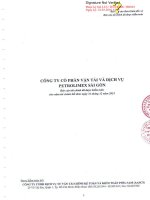 Báo cáo tài chính năm 2015 (đã kiểm toán) - Công ty cổ phần Vận tải và Dịch vụ Petrolimex Sài Gòn