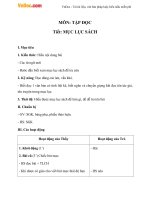 Giáo án Tiếng Việt 2 tuần 5 bài: Tập đọc - Mục lục sách