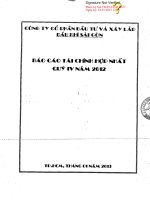 Báo cáo tài chính hợp nhất quý 4 năm 2012 - Công ty Cổ phần Đầu tư và Xây lắp Dầu khí Sài Gòn