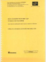 Báo cáo tài chính năm 2014 (đã kiểm toán) - Công ty cổ phần Cấp nước Phú Hòa Tân
