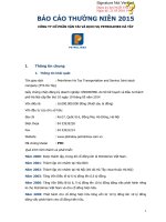Báo cáo thường niên năm 2015 - Công ty Cổ phần Vận tải và Dịch vụ Petrolimex Hà Tây