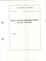 Báo cáo tài chính hợp nhất quý 3 năm 2014 - Công ty cổ phần Cảng Hải Phòng