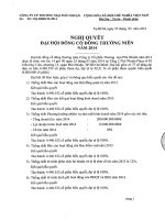 Nghị quyết Đại hội cổ đông thường niên năm 2014 - CTCP Thương mại Phú Nhuận