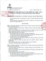 Nghị quyết Hội đồng Quản trị ngày 22-8-2011 - Công ty Cổ phần Vàng bạc Đá quý Phú Nhuận