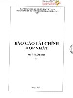 Báo cáo tài chính hợp nhất quý 4 năm 2013 - Tổng Công ty Tư vấn Thiết kế Dầu khí-CTCP