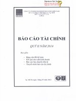 Báo cáo tài chính công ty mẹ quý 2 năm 2014 - Công ty Cổ phần Kinh doanh Khí hóa lỏng Miền Nam