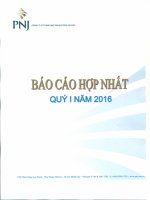 Báo cáo tài chính hợp nhất quý 1 năm 2016 - Công ty Cổ phần Vàng bạc Đá quý Phú Nhuận