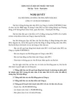 Nghị quyết Đại hội cổ đông thường niên năm 2012 - Công ty Cổ phần Logistics Portserco