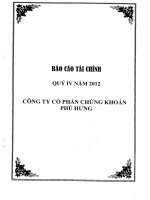 Báo cáo tài chính quý 4 năm 2012 - Công ty Cổ phần Chứng khoán Phú Hưng